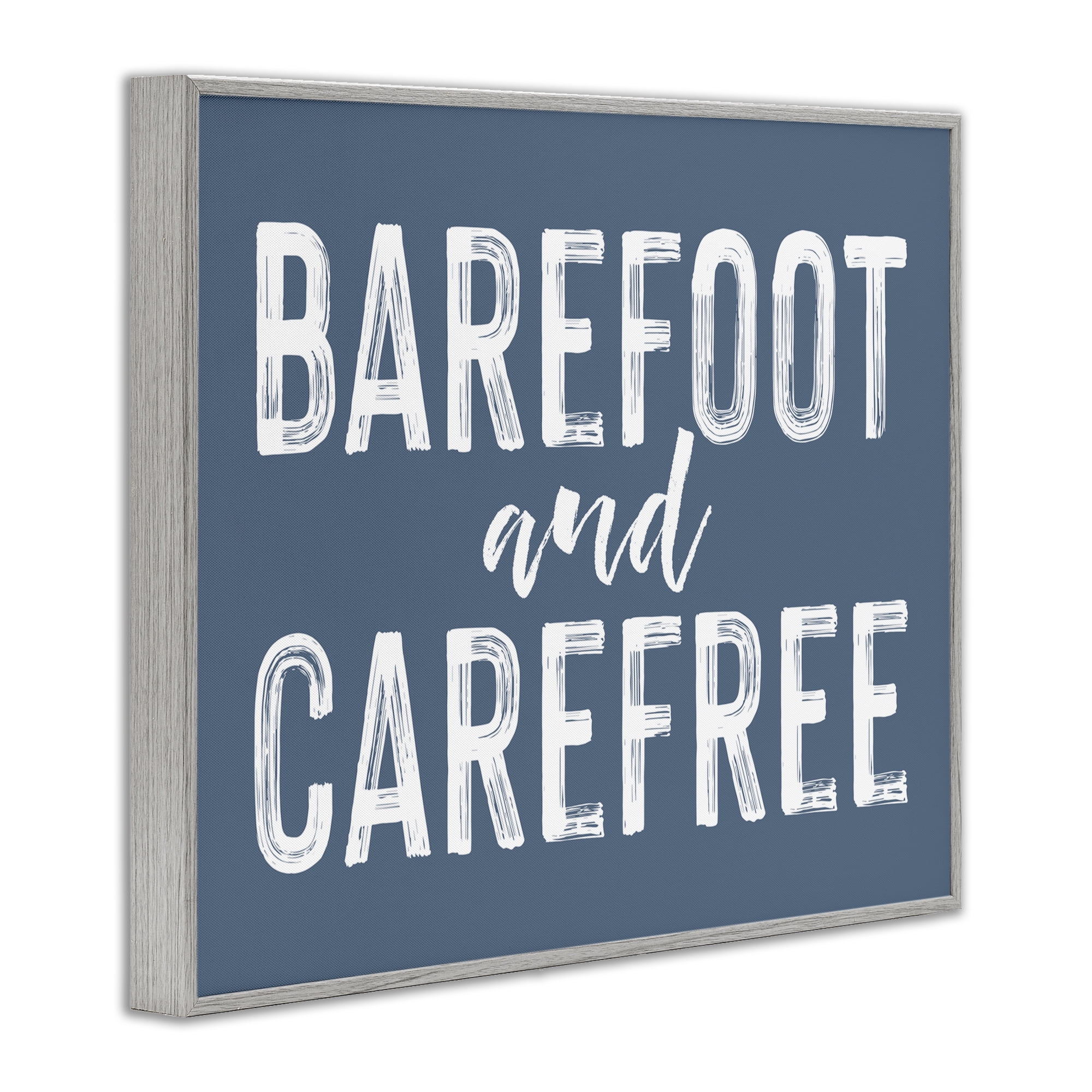 Barefoot & Carefree Blue Gray Framed Giclee Art, design by Lettered and Lined