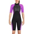 thumbnail image 1 of Wosthever Traje de buceo Trajes de baño estilo manga corta Reducen la resistencia al agua Traje de neopreno Deportes acuáticos Mujer Morado METRO, 1 of 6