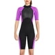 thumbnail image 1 of Naiovety Traje de buceo cálido de alta eficiencia a prueba de frío de nailon estilo de manga corta trajes de baño transpirables traje de neopreno Deportes acuáticos Mujer Morado L Naiovety OD020693-22, 1 of 6