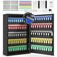 thumbnail image 1 of VEVOR 200-Key Cabinet, Key Lock Box with Adjustable Racks, Security Key Storage Box Steel, Key Organizer with 200 Colorful Key Tags and 4 Record Cards for School, Office, Hotel, 1 of 9