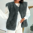 thumbnail image 6 of Drses Womens Faux Fur Vest Cropped Sleeveless Warm Winter Shaggy Open Front Outerwear Vest, 6 of 7