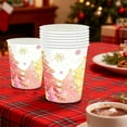 thumbnail image 6 of Hometravel Pink Christmas Tableware Set, Snowflake Themed Disposable Party Plates, Coordinated Paper Cups and Napkins for Holiday Gatherings, Themed Events, Celebrations, 6 of 6
