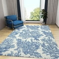 thumbnail image 2 of Retro Nautical Blue Coral Creature Area Rug, Coastal Ocean Coral Reef Theme Indoor Non-Slip Rugs, Machine Washable Breathable Durable Carpet for Front Entrance Floor Decor-5x6ft, 2 of 7