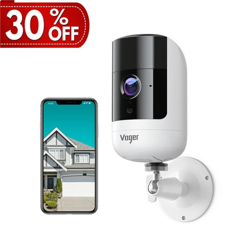 Voger ME720 Outdoor Security Camera, 1080P Wireless Powered with Dual PIR Motion Detection, Night Vision and Two-Way Audio