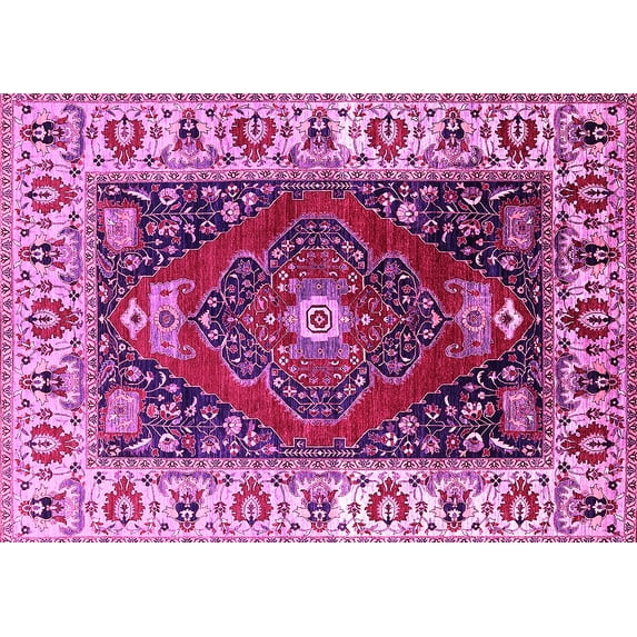 Ahgly Company Indoor Rectangle Persian Pink Traditional Area Rugs, 5' x 8'