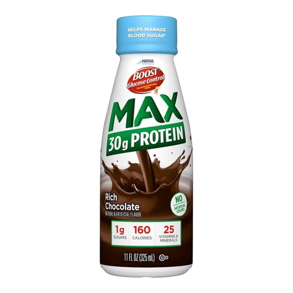 Boost Glucose Control Max Chocolate Oral Supplement, 11 oz. Bottle, Nestle Healthcare Nutrition 00041679794500, 1 Count