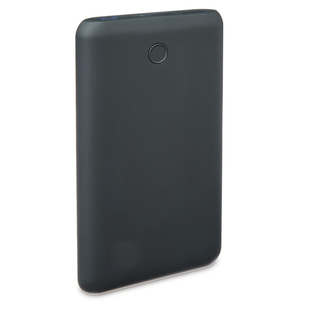 onn. DualPort Portable Battery, 3x Charge, 10000 mAh Black Walmart