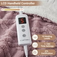 thumbnail image 3 of Heated Electric Throw Blanket, 50" * 60" Ultra-Soft Sherpa Heating Blanket with 10 Heat Levels & Timer, Machine Washable, ETL Certified, Pink, 3 of 8