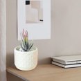 thumbnail image 3 of Darzheoy Round Planter, Planter Pot, Flowerpot, Flower Vases, Decorative Vase Centerpieces, Living Room Shelf Knick Knacks Home Decor(3.82*3.35*2.99Inch), White, 3 of 6