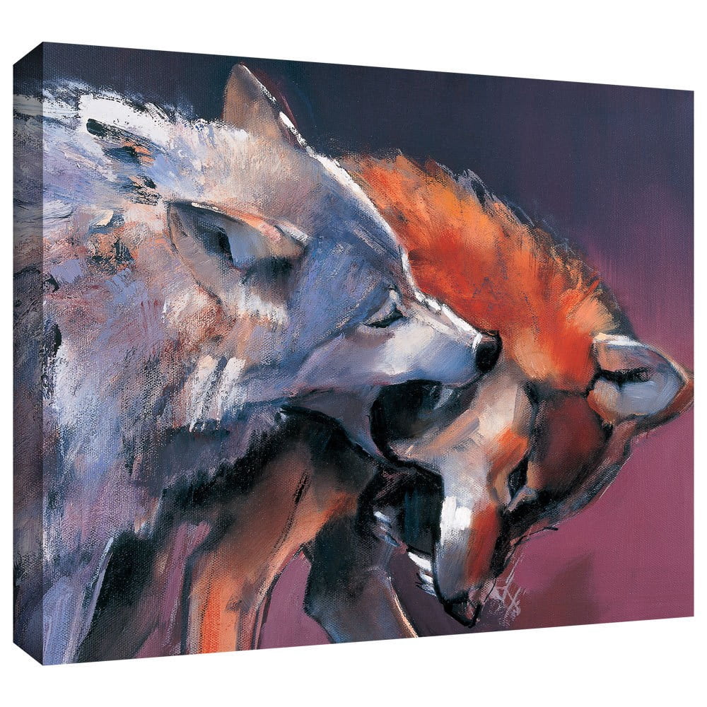 ArtWall Mark Adlington "Two Wolves" Gallery-Wrapped Canvas