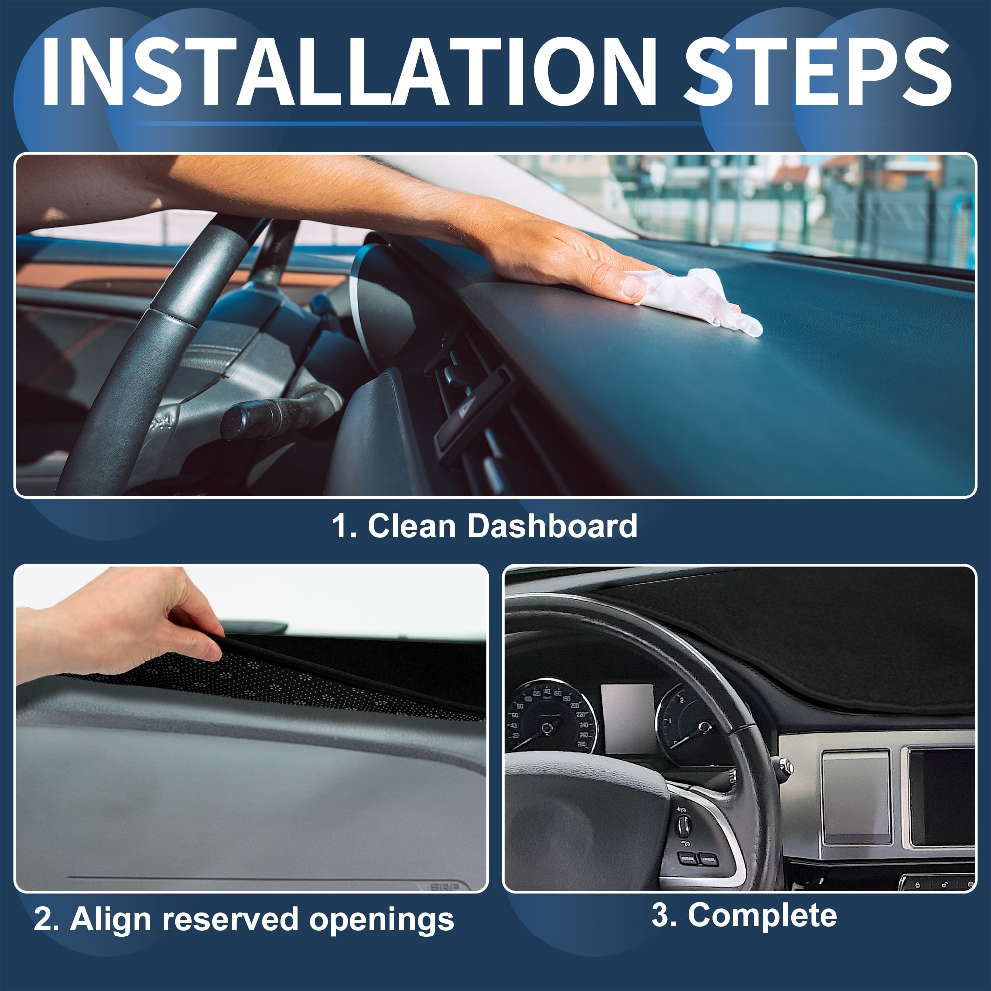 Unique Bargains Dash Cover Non-Slip Dashboard Carpet Mat for Hyundai Santa Fe 2013-2018