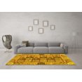 thumbnail image 3 of Ahgly Company Machine Washable Indoor Round Abstract Yellow Modern Area Rugs, 6' Round, 3 of 4