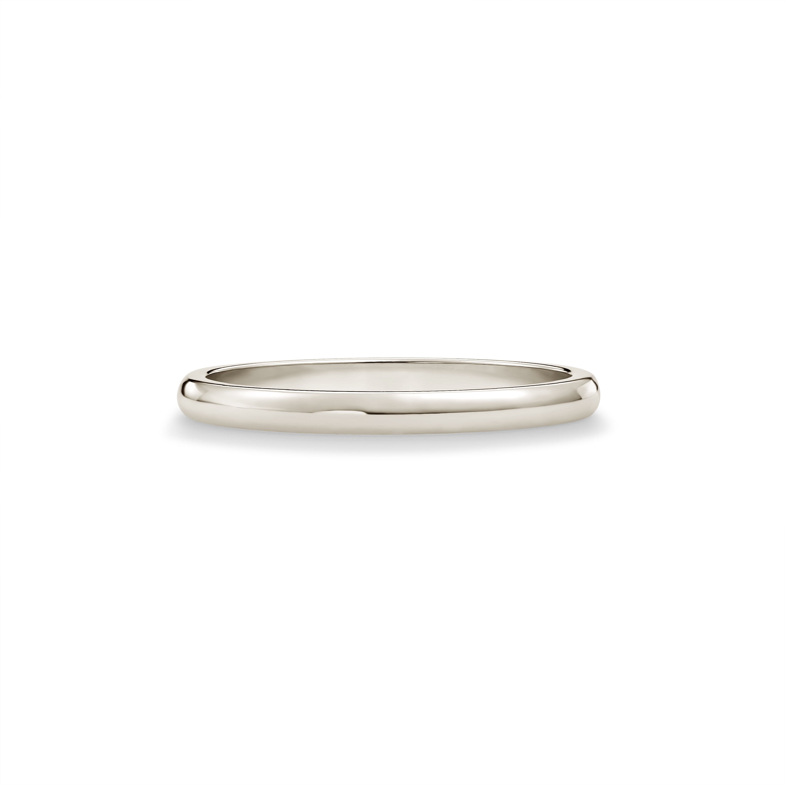 Women's 10K White Gold 2mm Traditional Plain Wedding Band (Available Ring Sizes 4-10) Sz 5.5