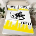 thumbnail image 2 of Homewish Boys Ball Lover Twin Sheet Sets,Rugby Football Sport Twin Fitted Sheet,White Yellow Gray Flat Sheet For Teens,Ultra Soft Home Decor,3pcs, 2 of 7