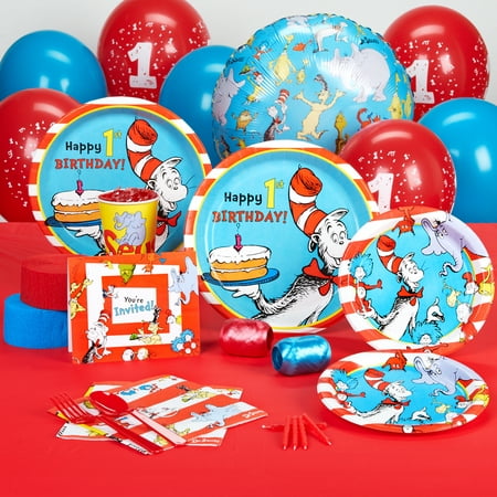 Dr Seuss 1st Birthday Party Supplies - Standard Party Pack for 8