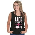 thumbnail image 5 of Life is Worth the Fight Breast Cancer Tank Top Tee Shirt Women Brisco Brands S, 5 of 6