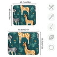 thumbnail image 3 of Zebra in Leaves Dish Drying Mat Dish Drainer Rack Mats Water Absorbent Non-Slip Easy Clean Heat Resistant for Kitchen Counter, 3 of 8