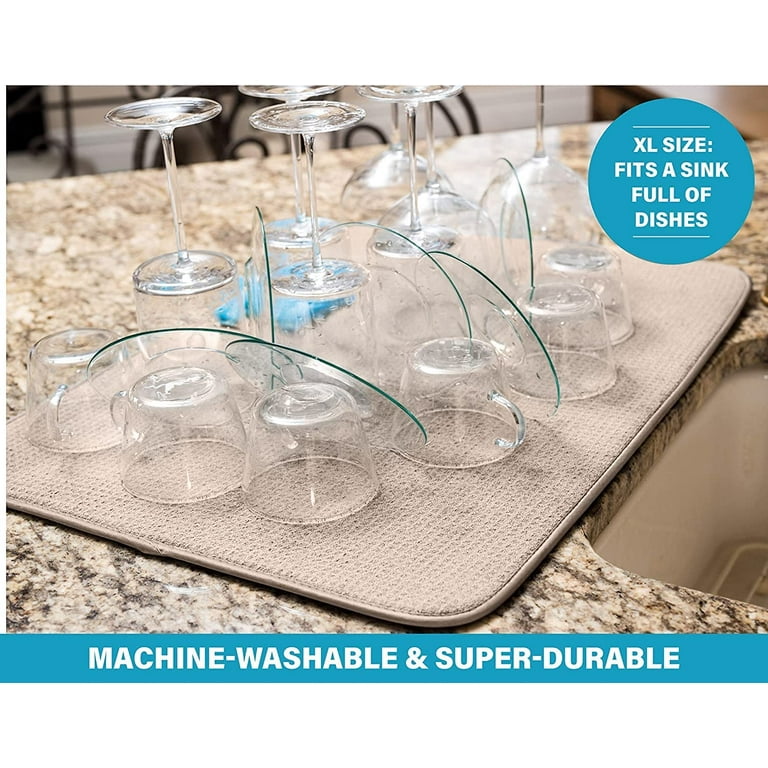 Kitchen Microfiber Dish Drying Mat 24 x 18 Ultra Absortant Dish