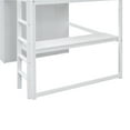 thumbnail image 5 of Euroco Full Size Wood Loft Bed with Desks Drawers 2-Tier Shelf and a Wardrobe with Clothes Hanger for Living Room, White, 5 of 20