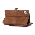 thumbnail image 5 of for iPhone XR Wallet Case for Women Men, iPhone XR Case, Flip Leather Shockproof Magnetic Zipper Pocket Wallet Purse Case w/Stand Card Slot Holder Wrist Strap for iPhone XR,Brown, 5 of 9