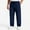 03:Dark blue, variant on Men's Woven Twill Casual Cargo Pants Straight Leg Elastic Waistband Drawstring with 4 Pockets