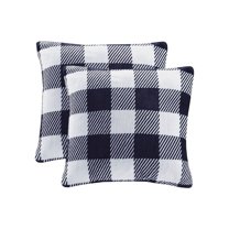 CHARTER CLUB White Plaid 18 X 18 Decorative Pillow