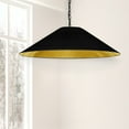 thumbnail image 3 of Dainolite PSY-XL-MB-698 1 Light Incandescent Pendant, Matte Black with Black & Gold Shade, 3 of 6