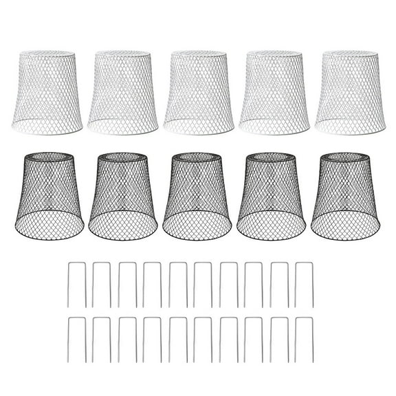 Metal Plant Protection Covers - 10 Pack with U-Shaped Stakes for Garden