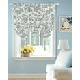 thumbnail image 2 of Farmhouse Tie Up Curtains for Window, Thermal Insulted Balloon Shade Adjustable Rod Pocket Curtains Valance Panels for Kitchen Bathroom Cafe 52 x 63 Teal Blue Green Vintage Flower Leaf Plant, 2 of 6