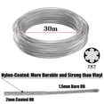 thumbnail image 2 of Kit colgante de cuerda de acero inoxidable de 30 m, cuerda de acero inoxidable recubierta de 2 mm con tensor y ganchos, para luces colgantes, plantas trepadoras, tendederos, cortinas de pérgola, baran JFHHH pequeña, 2 of 5