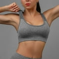 thumbnail image 2 of IWRICH Sports Bras for Women Athletic High Support Plus Size Sports Bra Workout Running Tops Grey L, 2 of 8