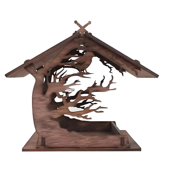 ACDANC Wooden Outdoor Bird Feeder,Bird House,Bird Feeder,Outdoor Waterproof Hanging Dispenser Bird Feeders for Outdoors,Wild Bird Feeder