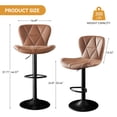 thumbnail image 2 of Villeston Modern Bar Stools Set of 2, Adjustable Faux Leather Upholstered Swivel Bar Stools, Counter Height Bar Chairs with Back for Kitchen Island,Brown, 2 of 6