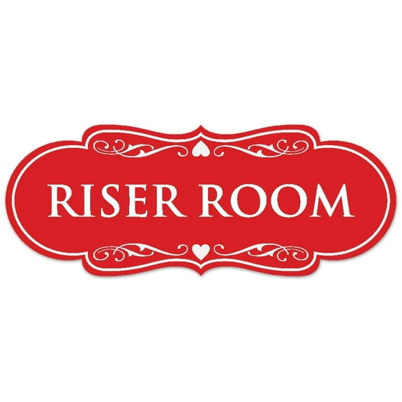 Signs ByLITA Designer Riser Room Sign - Easy Installation | Durable Wall or Door Sign (Red) - Large