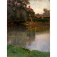 thumbnail image 2 of Eliphalet Fraser Andrews 19x24 Black Ornate Framed Double Matted Museum Art Print Titled: Edge of a Stream, 2 of 5
