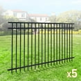 thumbnail image 2 of Fencer Wire Pack of 5 Heavy Duty Flat Top Fence Barrier Panel, 4FT Height X 8FT Width Anti-Rust Metal Fencing Panel, 2” Diameter Steel Outdoor Decorative Garden Fence Panel for Yard, Pool, Patio, 2 of 9
