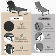 MOPHOTO 5-Position Folding Lounge Chair, Portable Outdoor Folding Chaise Lounge Chair for Sun Tanning, Folding Cot, Perfect for Pool Beach Patio Sunbathing