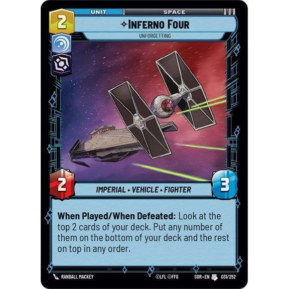 Star Wars: Unlimited Spark of Rebellion Uncommon Inferno Four - Unforgetting #031