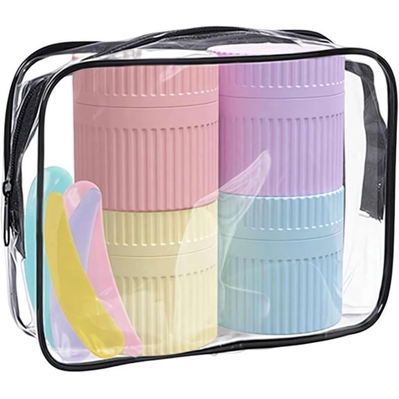 Travel Containers for Creams – Leak-Proof Cream Containers for Traveling, Mini Jars with Clear Lids for Lotions, Serums & Skincare On-the-Go