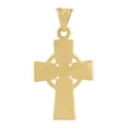 thumbnail image 2 of Auriga 14k Yellow Gold Cross Religious Charm Pendant For Men (L- 34mm W-18mm), 2 of 5
