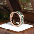 thumbnail image 3 of Green Agate Tungsten Ring Hammered Crushed For Men Statement Ring Anniversary Ring 8mm, 3 of 6