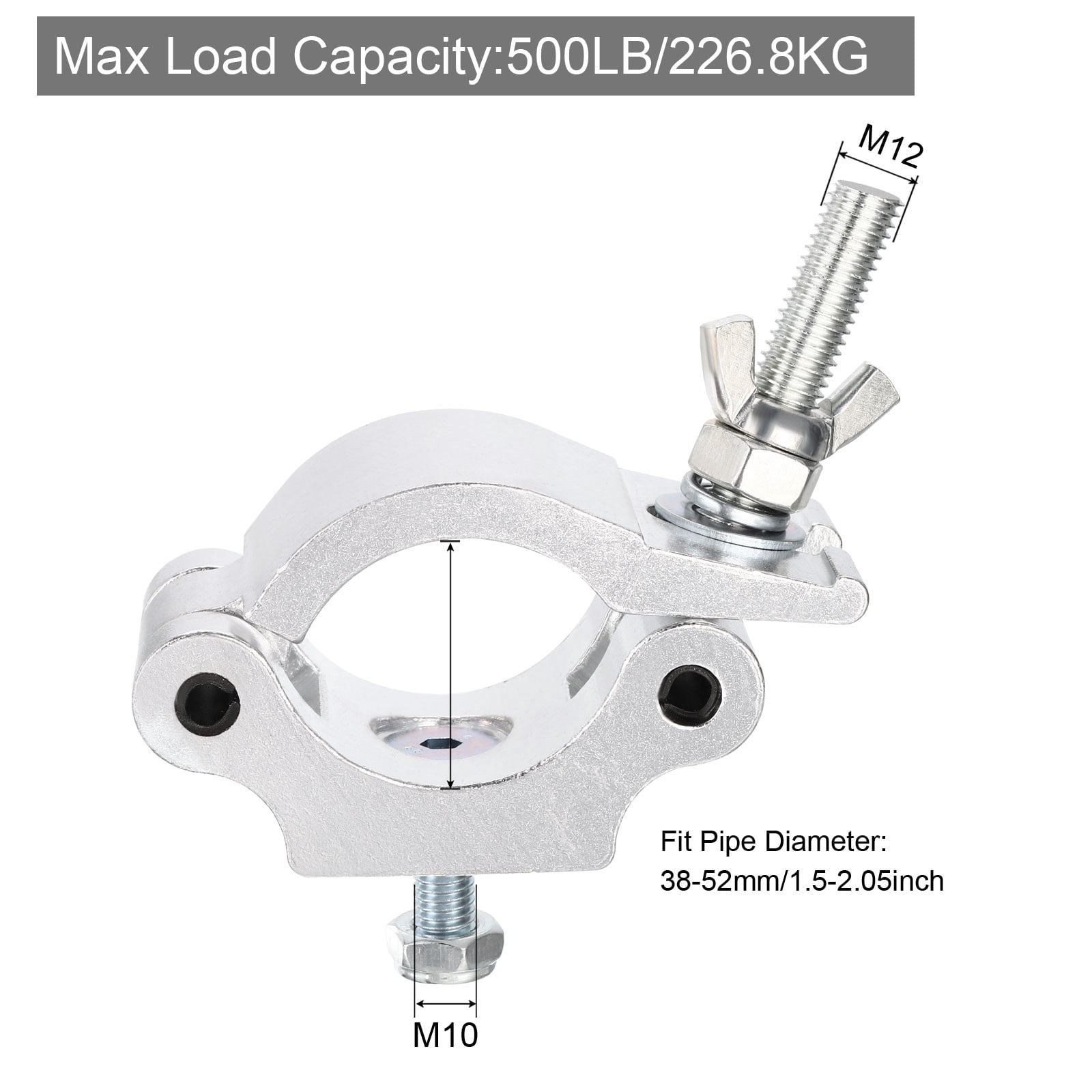 Uxcell Light Truss Clamps, Lighting Pipe O Clamp for 1.5-2.05inch OD 500lb Single, 1Pack