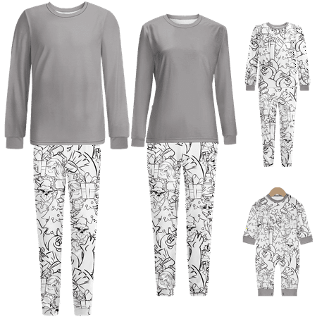 

Holiday Family Matching Christmas Pajamas Set Cartoon Monster Print Sizes for Adult-Kids-Baby-Pet 2-Piece Top and Pants Bodysuits Pajamas Set