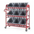 thumbnail image 2 of Rubbermaid Commercial 2144269 57 in. x 18.5 in. x 55 in. 450 lb. Capacity Metal Tote Picking Cart - Red, 2 of 2