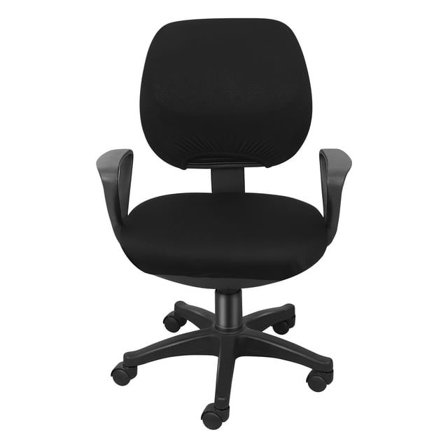 BRIGHTFUFU VOSAREA - Funda para sillón giratorio, extraíble, elástica, para computadora, oficina, silla, juego de funda elástica para asiento y respaldo para oficina en casa (negro)