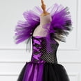thumbnail image 4 of Disfraz de bruja maléfica de Disney para Halloween, disfraz de reina demonio para niños, vestido de lujo con cola para niñas, vestido glamoroso negro, ropa con tutú, 4 of 5