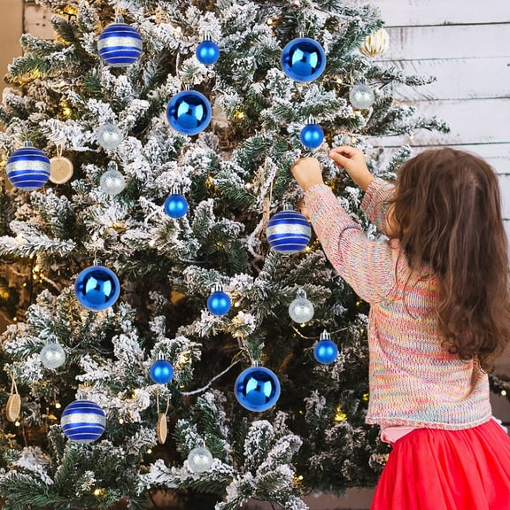 CREATITOY 40 Pcs Christmas Chrome-Plated Ball Ornaments Set, Colorful Hanging Window Decorations for Xmas Tree Family Party Supplies