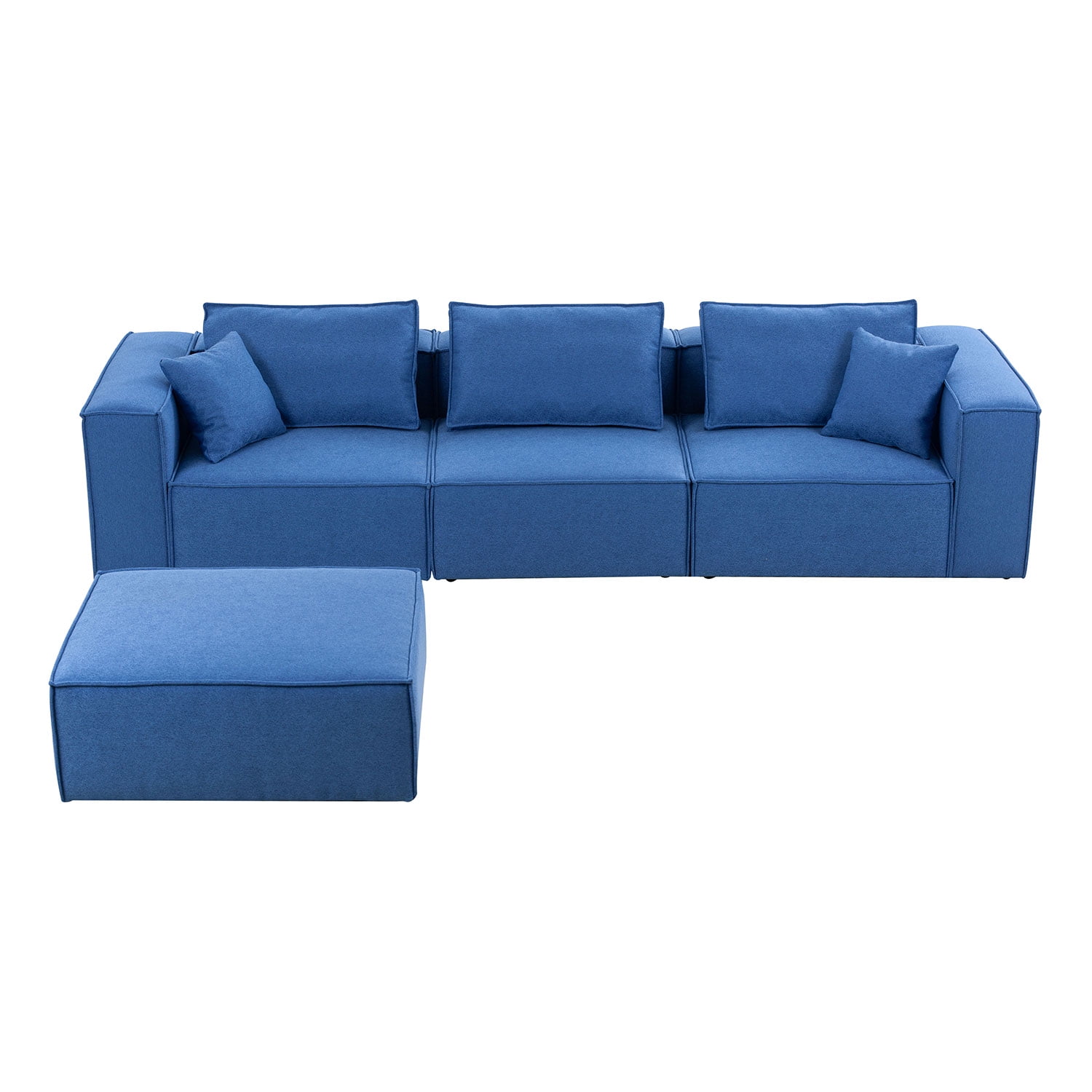 4Piece Sectional Sofa Set,Upholstered Fabric Sectional Set with