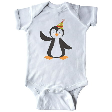 

Inktastic Cute Penguin Penguin With Party Hat Gift Baby Boy or Baby Girl Bodysuit