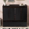 thumbnail image 2 of Full Murphy Bed with USB Port and a Large Drawer, Murphy Cabinet Chest Bed, Full Size Bed Frame Foldable Platform Bed for Guest Bedroom, Living Room, Office,Noisy Free, Espresso, 2 of 9